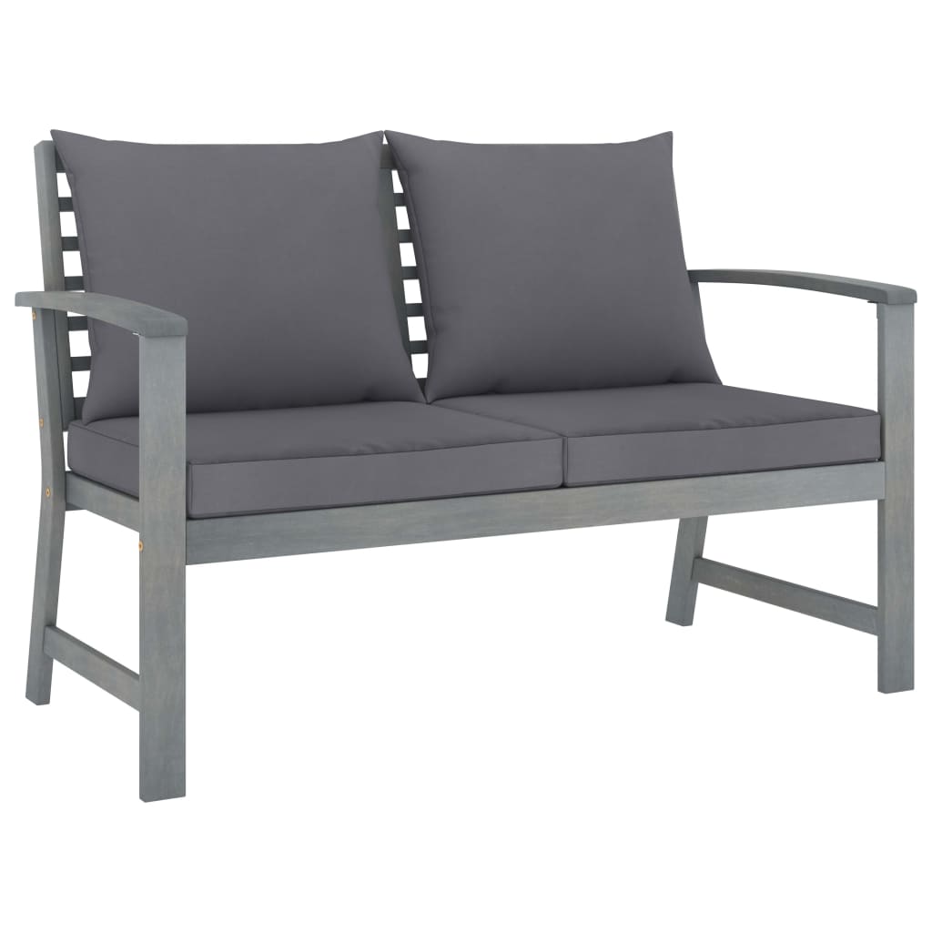 Juego muebles de jardín 4 piezas y cojines madera acacia maciza