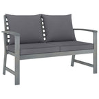 Juego muebles de jardín 4 piezas y cojines madera acacia maciza