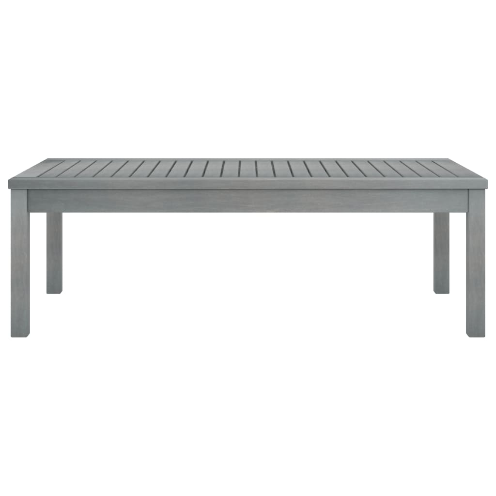 Mesa de centro de madera maciza de acacia gris 100x50x33 cm