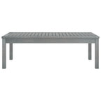 Mesa de centro de madera maciza de acacia gris 100x50x33 cm