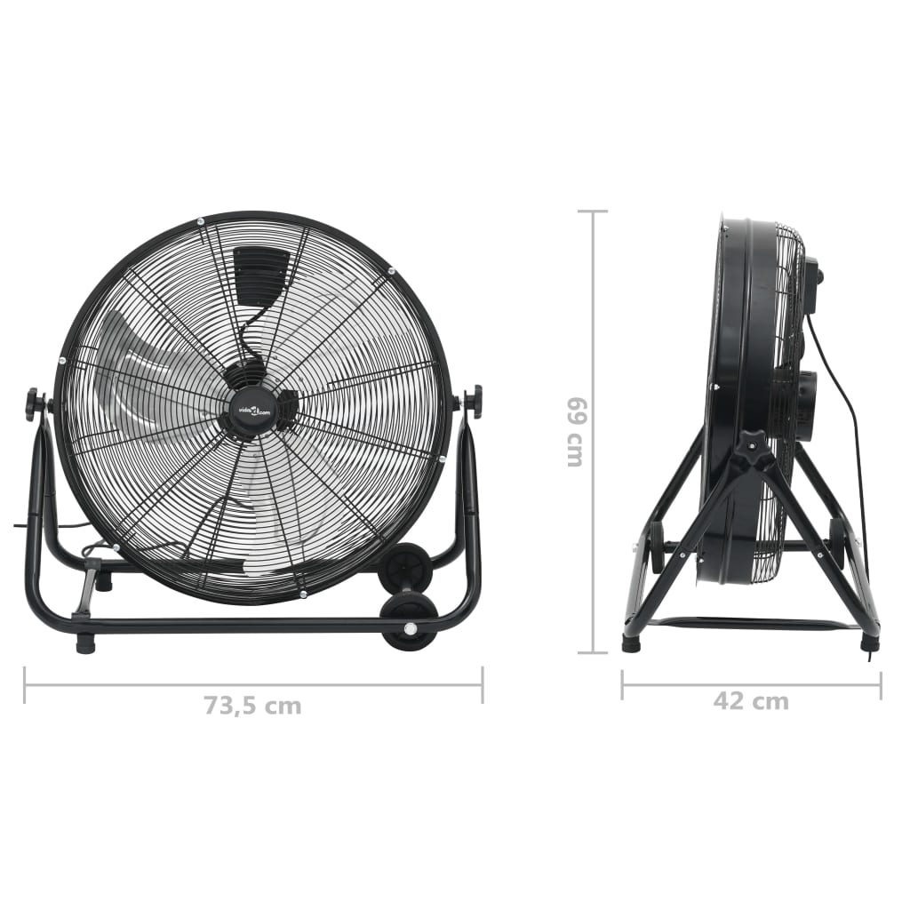 Ventilador de tambor industrial negro 60 cm 172,5 W