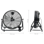 Ventilador de tambor industrial negro 60 cm 172,5 W
