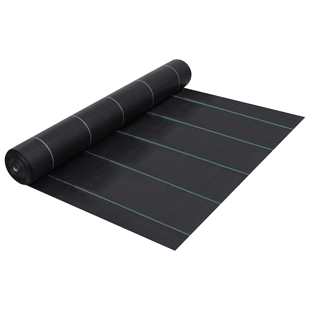 Weed and root control mat black PP 1x10 m
