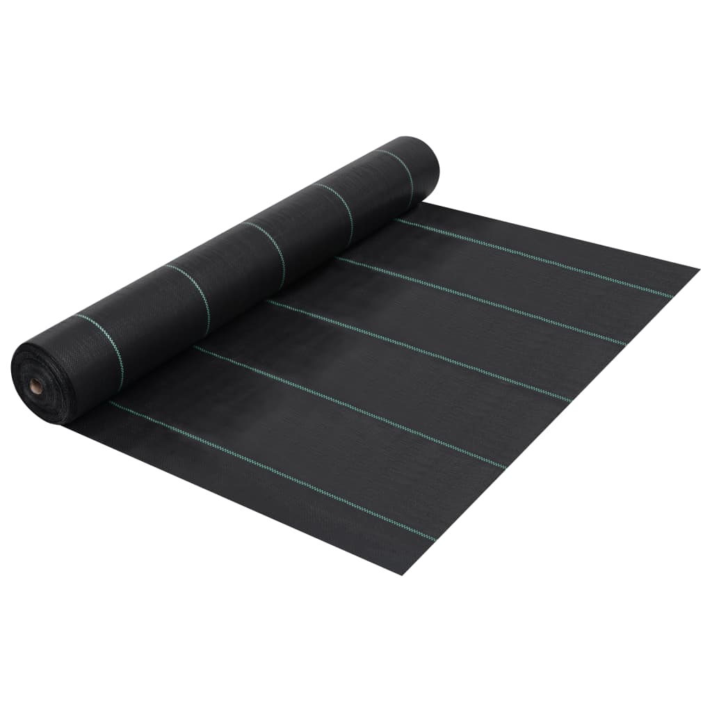 Weed and root control mat black PP 1x10 m
