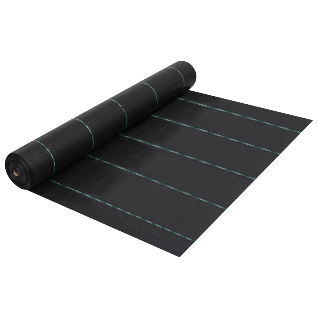 Weed and root control mat black PP 1x10 m