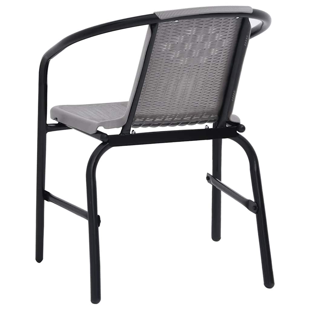 Sillas de jardín 2 unidades ratán plástico y acero 110 kg