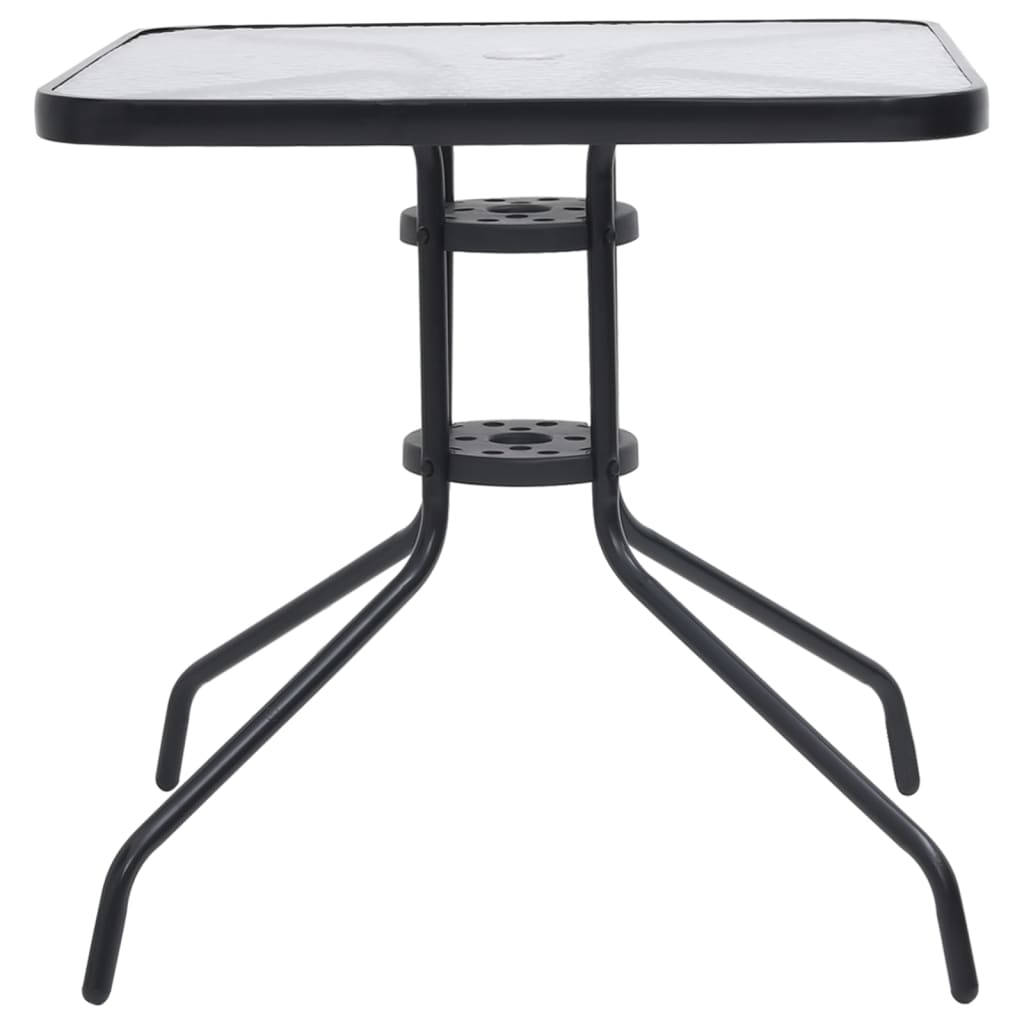 Mesa de jardín de acero negro 70x70x70 cm