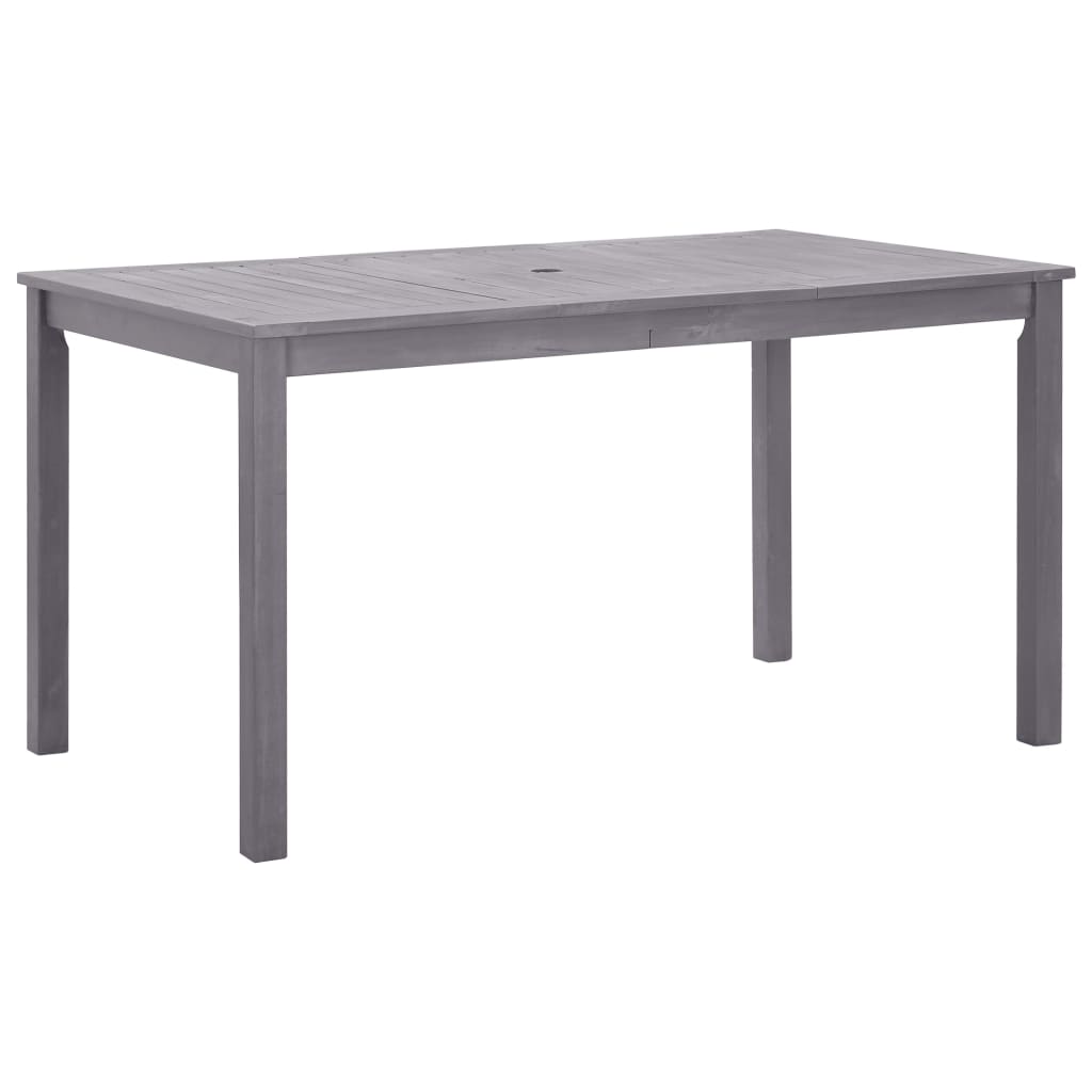 Solid acacia wood garden table gray wash 200x90x74 cm