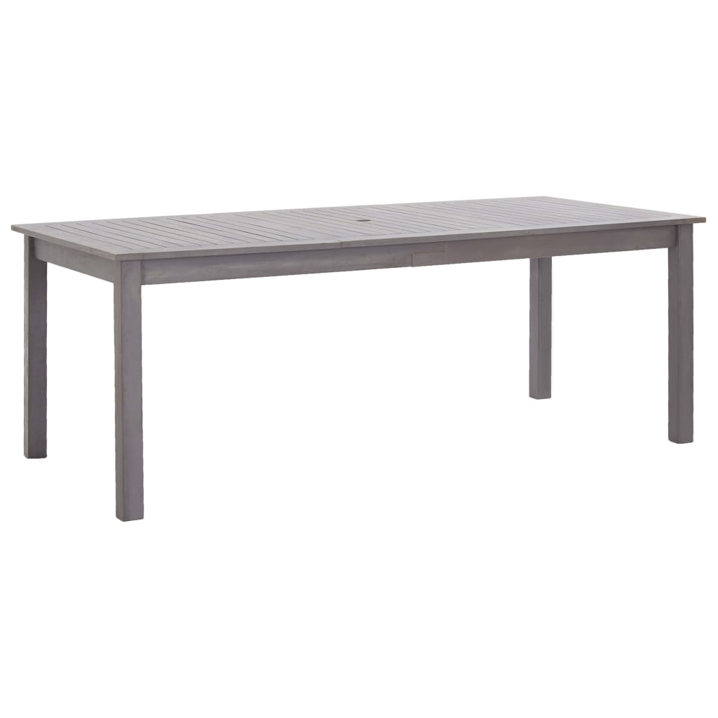 Solid acacia wood garden table gray wash 200x90x74 cm