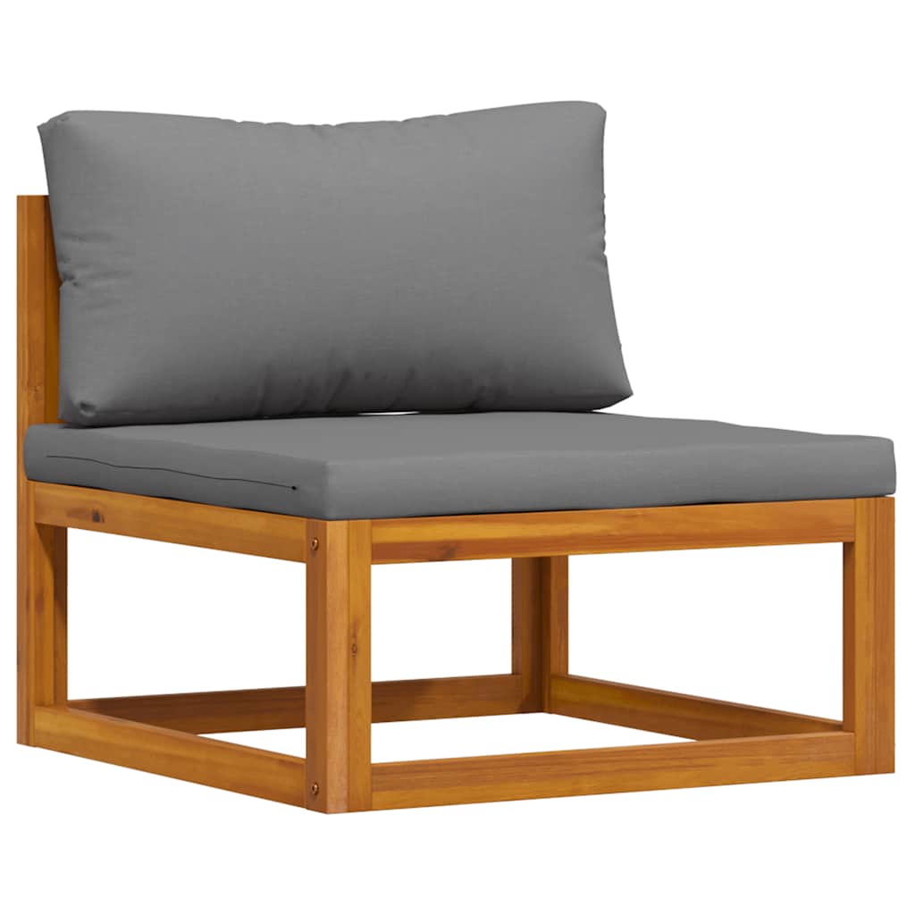 Muebles de jardín 3 piezas con cojines madera maciza de acacia