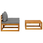 Muebles de jardín 3 piezas con cojines madera maciza de acacia