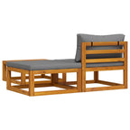 Muebles de jardín 3 piezas con cojines madera maciza de acacia