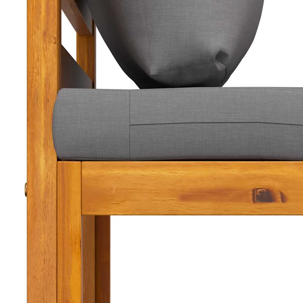 Muebles de jardín 3 piezas con cojines madera maciza de acacia