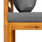Muebles de jardín 3 piezas con cojines madera maciza de acacia