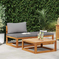 Muebles de jardín 3 piezas con cojines madera maciza de acacia