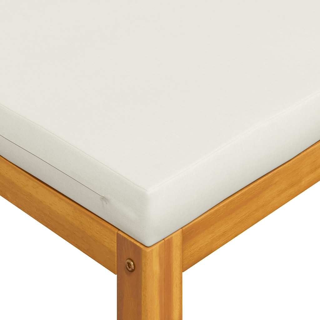Juego de sofá 2 pzas con cojines blanco crema madera de acacia