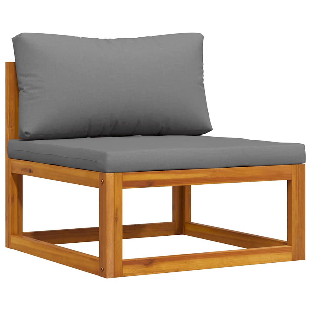 Set de sofá de jardín 2 pzas con cojín madera maciza de acacia