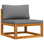 Set de sofá de jardín 2 pzas con cojín madera maciza de acacia
