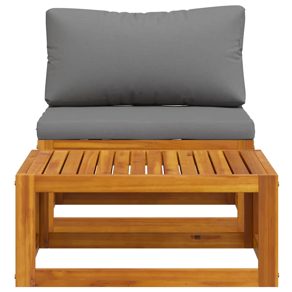 Set de sofá de jardín 2 pzas con cojín madera maciza de acacia