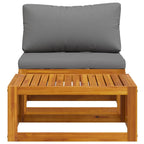 Set de sofá de jardín 2 pzas con cojín madera maciza de acacia