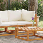 Sofá de esquina seccional y cojín blanco crema madera de acacia