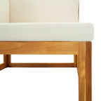 Sofá de esquina seccional y cojín blanco crema madera de acacia