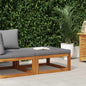 Footrest with cream white cushion, solid acacia wood