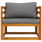 Silla de jardín con cojines gris oscuro madera maciza acacia