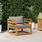 Garden chair with dark grey cushions solid acacia wood