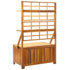Caja de almacenaje de madera maciza de acacia 99x55x160 cm