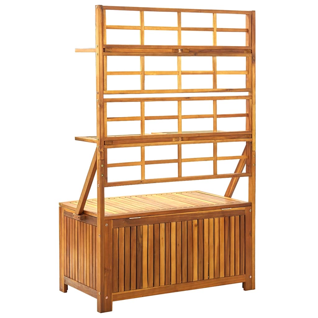 Caja de almacenaje de madera maciza de acacia 99x55x160 cm