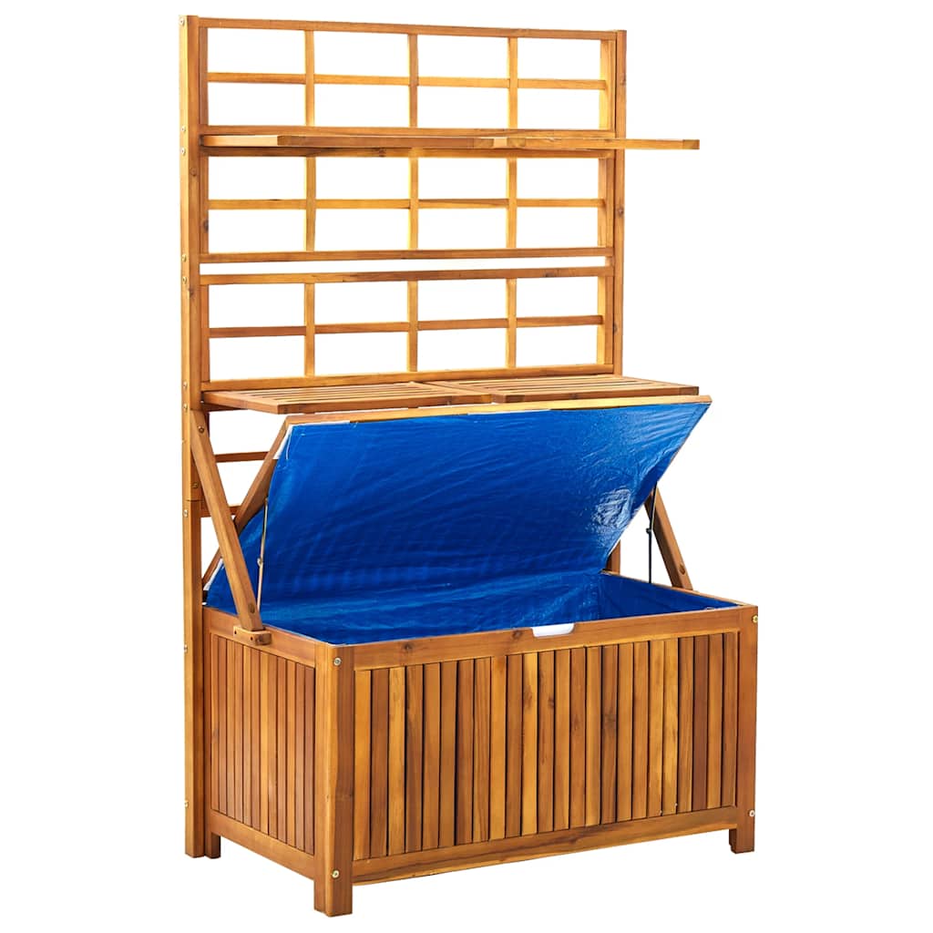 Caja de almacenaje de madera maciza de acacia 99x55x160 cm
