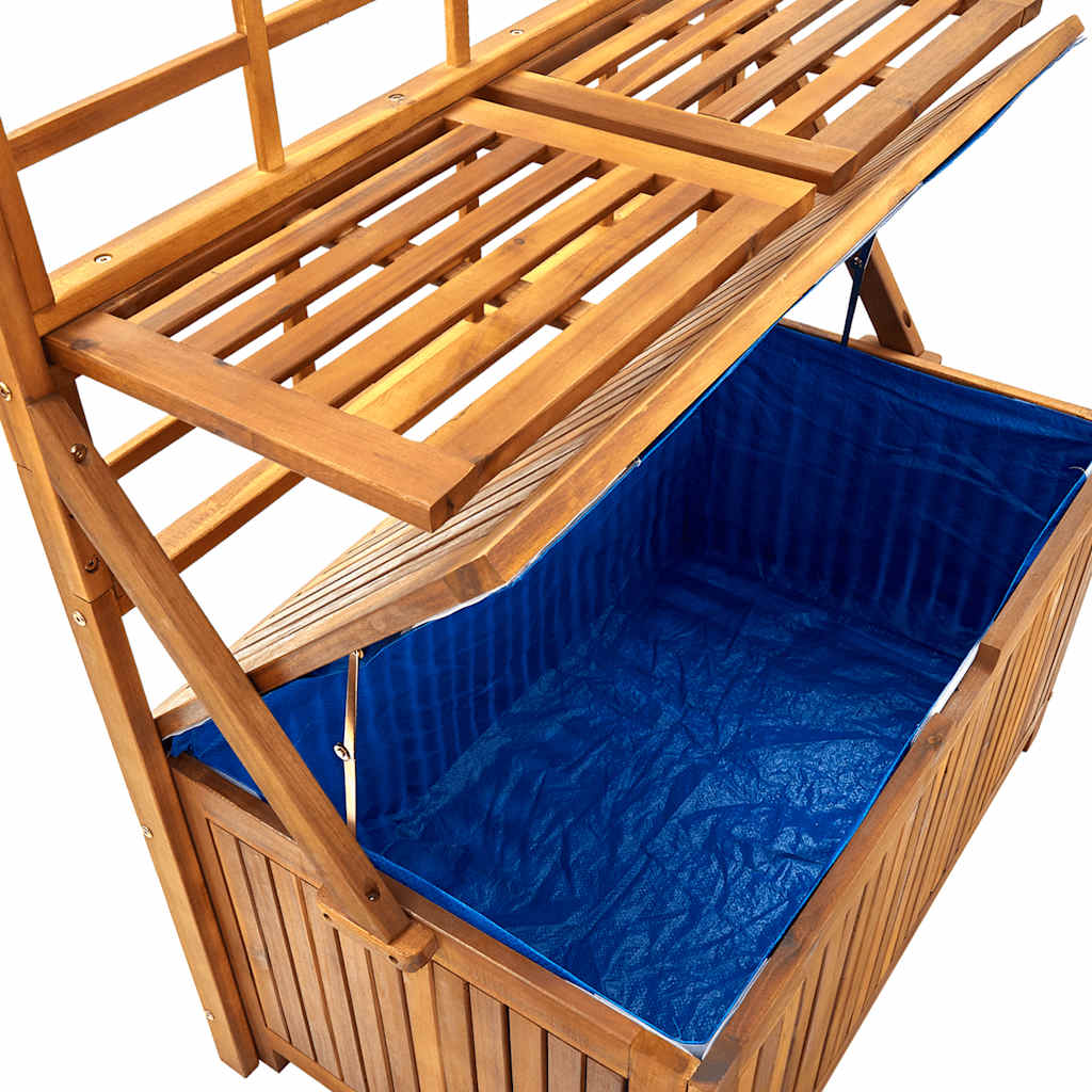 Caja de almacenaje de madera maciza de acacia 99x55x160 cm