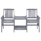 Sillas de jardín con mesita madera maciza acacia 159x61x92 cm