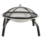 Brasero y barbacoa 2 en 1 atizador acero inoxidable 56x56x49 cm