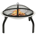 Brasero y barbacoa 2 en 1 atizador acero inoxidable 56x56x49 cm