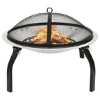 Brasero y barbacoa 2 en 1 atizador acero inoxidable 56x56x49 cm