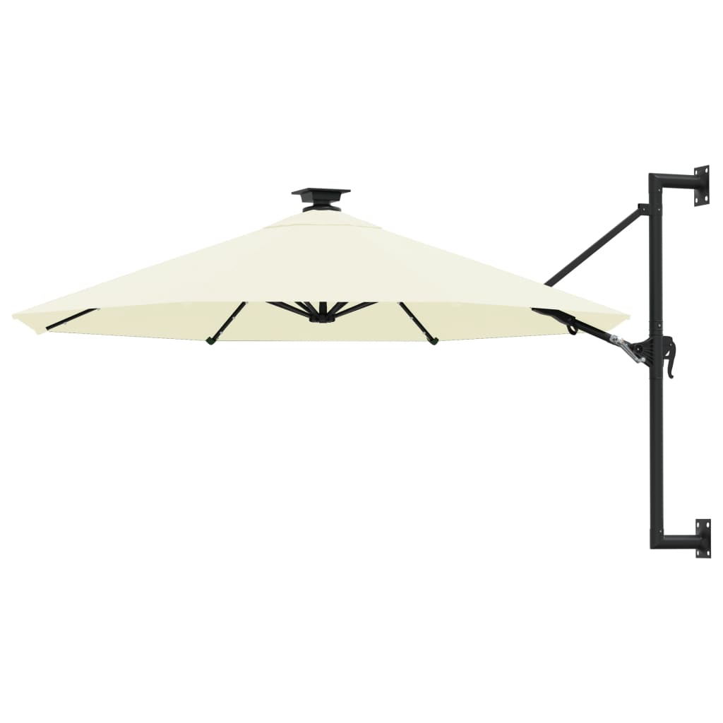 Sombrilla de jardín de pared con luces LED antracita 300 cm