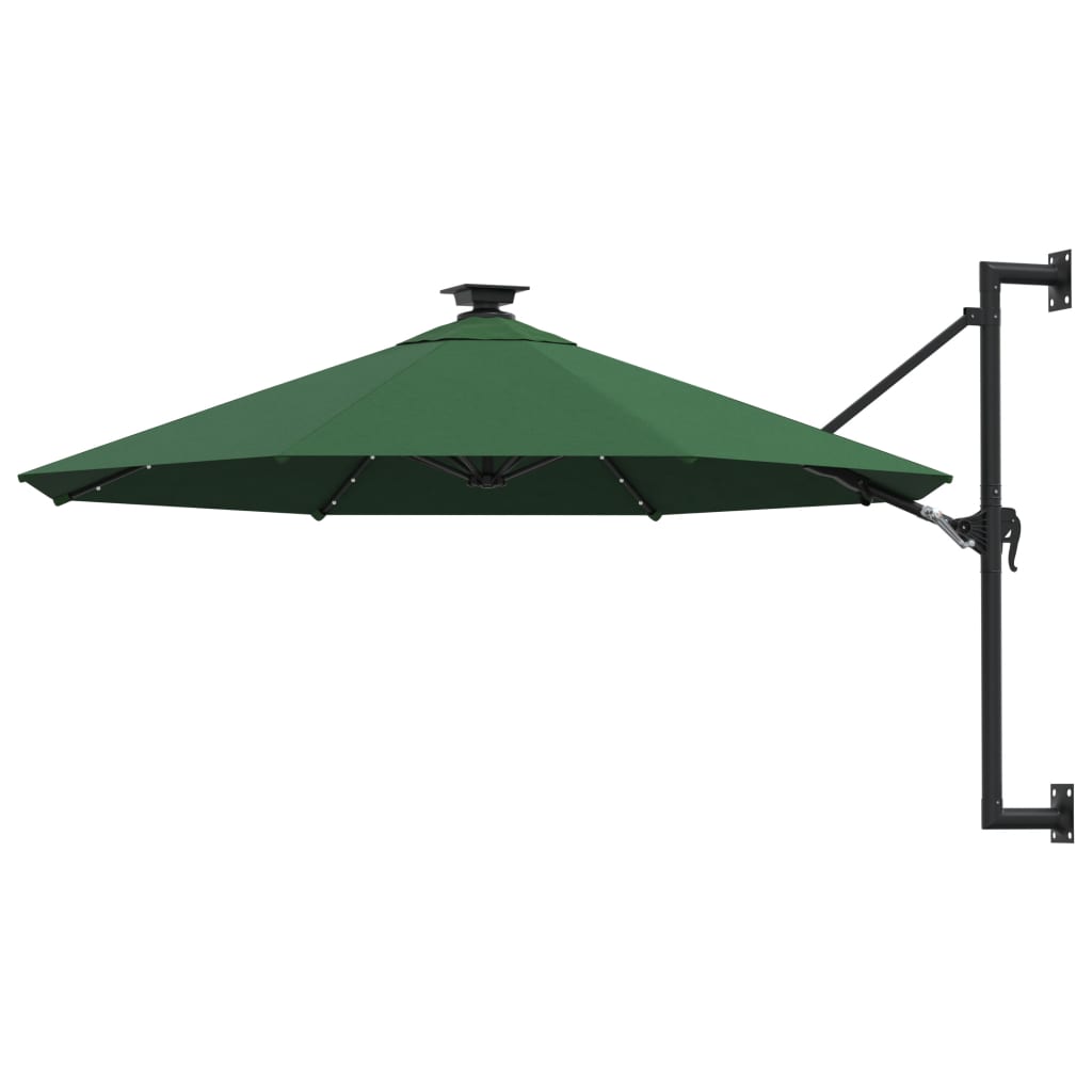 Sombrilla de jardín de pared con luces LED antracita 300 cm