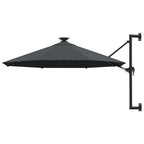 Sombrilla de jardín de pared con luces LED antracita 300 cm