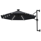 Sombrilla de jardín de pared con luces LED antracita 300 cm