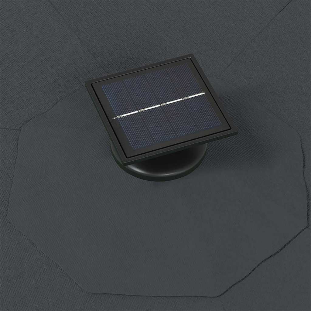 Sombrilla de jardín de pared con luces LED antracita 300 cm