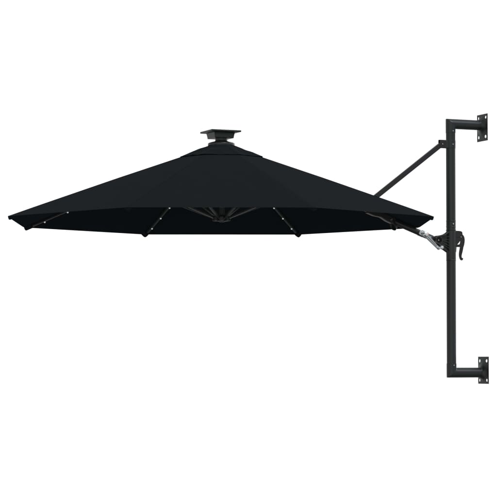 Sombrilla de jardín de pared con luces LED antracita 300 cm