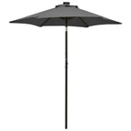 Garden parasol with LED lights anthracite aluminum 200x211 cm
