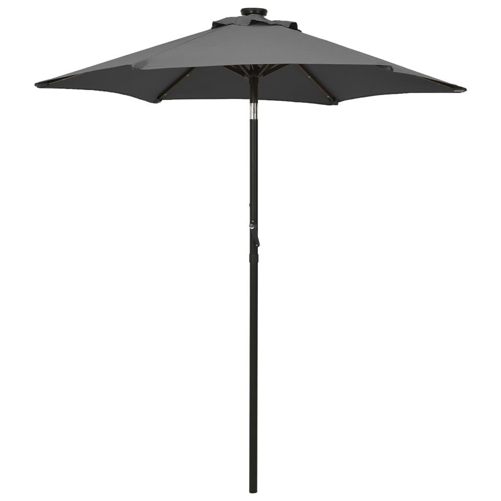 Garden parasol with LED lights anthracite aluminum 200x211 cm