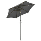 Garden parasol with LED lights anthracite aluminum 200x211 cm