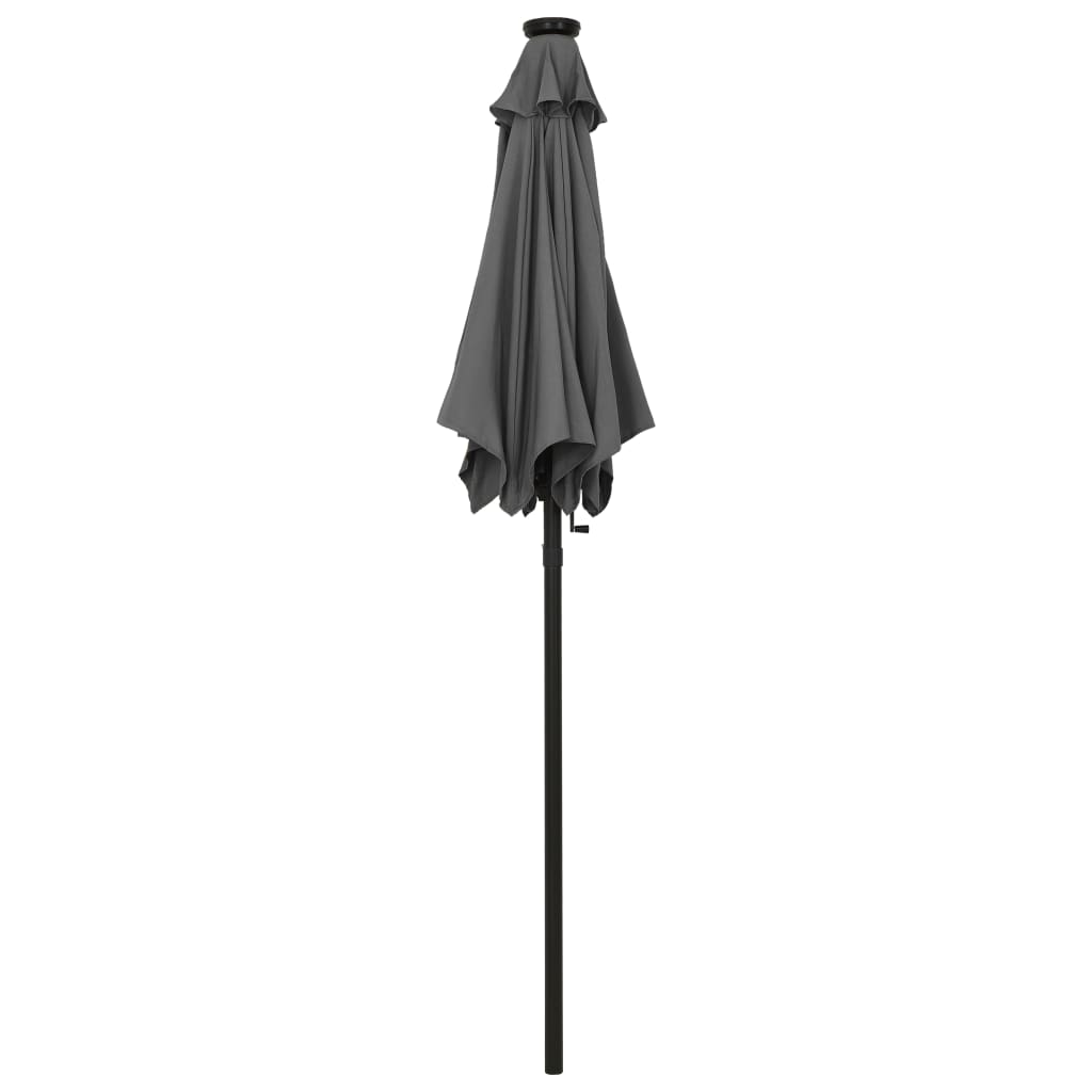 Garden parasol with LED lights anthracite aluminum 200x211 cm