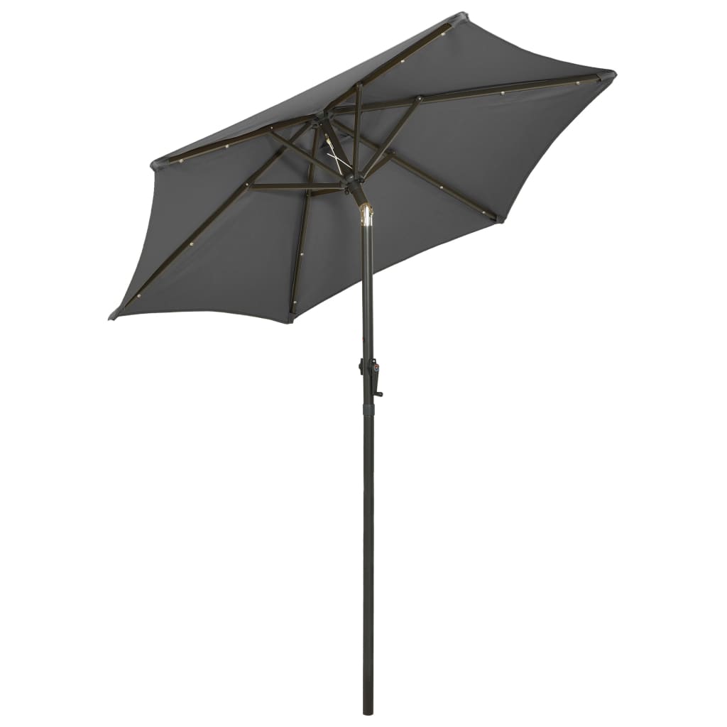 Garden parasol with LED lights anthracite aluminum 200x211 cm