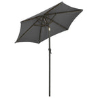 Garden parasol with LED lights anthracite aluminum 200x211 cm