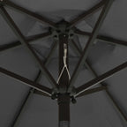 Garden parasol with LED lights anthracite aluminum 200x211 cm